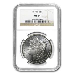 1878-S Morgan Dollar MS-64 NGC