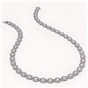 Image 2 : 30.41 ctw Oval Cut Diamond Micro Pave Necklace 18K White Gold