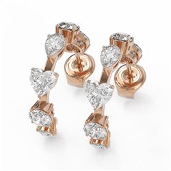 4.2 ctw Mix Cut Diamonds Designer Earrings 18K Rose Gold