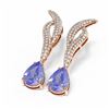 Image 3 : 4.81 ctw Tanzanite & Diamond Earrings 18K Rose Gold