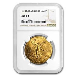 1931/0 Mexico Gold 50 Pesos MS-63 NGC