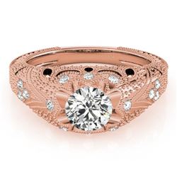 0.97 ctw Certified VS/SI Diamond Antique Ring 18k Rose Gold