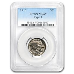 1913 Buffalo Nickel Type-I MS-67 PCGS