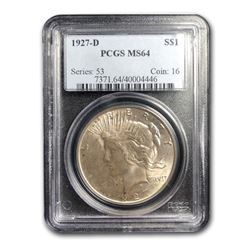 1927-D Peace Dollar MS-64 PCGS