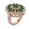 Image 1 : 8.61 ctw Emerald & Diamond Ring 18K Rose Gold