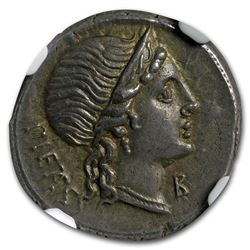 Roman Republic AR Denarius M. Herennius (108/7 BC) Ch AU* NGC