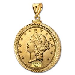 $20 Liberty Gold Double Eagle Pendant (Diamond-ScrewTop Bezel)