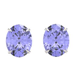 7 ctw Tanzanite Designer Stud Earrings 18k White Gold