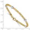 Image 2 : 14K Two-tone D/C Beads Stretch Mesh Bracelet - 7.5 in.