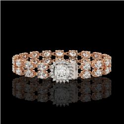 13.82 ctw Cushion Cut & Oval Diamond Bracelet 18K Rose Gold