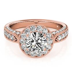 2 ctw Certified VS/SI Diamond Solitaire Halo Ring 14k Rose Gold