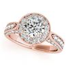 Image 2 : 2 ctw Certified VS/SI Diamond Solitaire Halo Ring 14k Rose Gold
