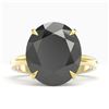 Image 1 : 9 ctw Black Diamond Designer Engagment Ring 18k Yellow Gold