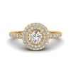 Image 1 : 0.70 ctw Micro Pave VS/SI Diamond Designer Ring Halo 18k Yellow Gold