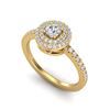 Image 2 : 0.70 ctw Micro Pave VS/SI Diamond Designer Ring Halo 18k Yellow Gold