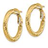 Image 2 : 14k Yellow Gold Diamond-cut Omega Back Hoop Earrings - 3x15 mm