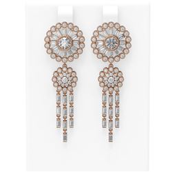 6.65 ctw Diamond Earrings 18K Rose Gold