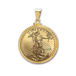 2019 1/4 oz Gold Eagle Pendant (Diamond-ScrewTop Bezel)