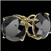 Image 3 : 5 ctw Fancy Black Diamond Solitaire Stud Earrings 10k Yellow Gold
