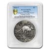 Image 1 : 2016 Australia 2 oz Silver HR Kangaroo MS-70 PCGS (Antiqued)