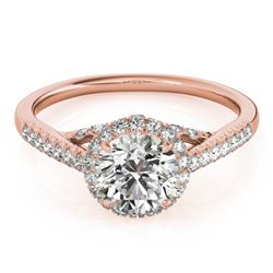1.5 ctw Certified VS/SI Diamond Halo Ring 14k Rose Gold