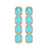 Image 1 : 11.13 ctw Turquoise & Diamond Micro Pave Halo Earrings 10k Rose Gold
