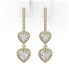 Image 2 : 2.5 ctw Heart Diamond Designer Earrings 18K Yellow Gold