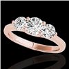 Image 1 : 2 ctw Certified Diamond 3 Stone Solitaire Ring 10k Rose Gold