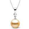 Image 1 : Golden South Sea Pearl and Diamond Bezel Pendant