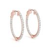 Image 2 : 2.5 ctw Diamond VS/SI 20 MM Hoop Earrings 14k Rose Gold