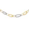 Image 2 : 14k Gold Two-tone Polished & Textured Hollow Necklace