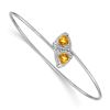 Image 1 : 14k White Gold Citrine Pyramid Bangle - 7 in.