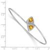 Image 2 : 14k White Gold Citrine Pyramid Bangle - 7 in.