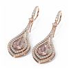 Image 3 : 9.95 ctw Morganite & Diamond Earrings 18K Rose Gold