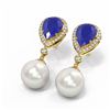 Image 3 : 8.03 ctw Sapphire & Diamond Earrings 18K Yellow Gold