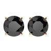 Image 1 : 3.18 ctw Fancy Black Diamond Solitaire Stud Earrings 10k Yellow Gold