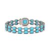 Image 3 : 13.37 ctw Turquoise & Diamond Bracelet 14K White Gold