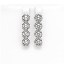 4.52 ctw Diamond Micro Pave Earrings 18K White Gold