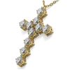 Image 3 : 2 ctw Cushion Diamond Designer Cross Necklace 18K Yellow Gold