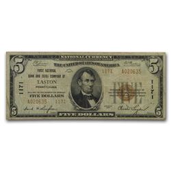 1929 Type 2 $5.00 Easton, PA Fine (CH#1171)