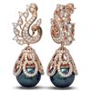 Image 2 : 3.13 ctw Diamond & Pearl Earrings 18K Rose Gold