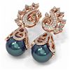 Image 3 : 3.13 ctw Diamond & Pearl Earrings 18K Rose Gold