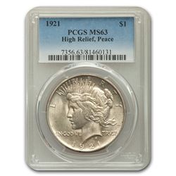 1921 Peace Dollar MS-63 PCGS