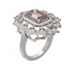 Image 1 : 5.72 ctw Morganite & Diamond Ring 18K White Gold