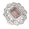 Image 3 : 5.72 ctw Morganite & Diamond Ring 18K White Gold