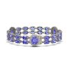 Image 2 : 17.83 ctw Tanzanite & Diamond Bracelet 14K White Gold