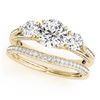 Image 1 : 2.05 ctw VS/SI Diamond 3 Stone 2pc Wedding Set 14k Yellow Gold