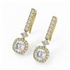 Image 1 : 3 ctw Cushion Cut Diamond Designer Earrings 18K Yellow Gold