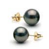 Image 1 : Black Tahitian Pearl Stud Earrings, 10.0-11.0mm