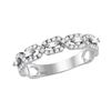 Image 1 : 10kt White Gold Round Diamond Twist Stackable Band Ring 1/3 Cttw